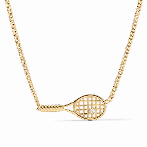 Tennis Racket Necklace Copper Mixed Gemstone Inlay For Women