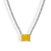 Tennis Zircon Necklace Emerald Zircon Choker Short Necklace Light Luxury Titanium Steel Geometric Mixed Gem Inlay Diamond