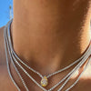 Tennis Zircon Necklace Emerald Zircon Choker Short Necklace Light Luxury Titanium Steel Geometric Mixed Gem Inlay Diamond
