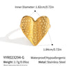 Textured Love Geometric Stainless Steel Ring With Electroplating For Women Wholesale Hiphop Rock Jewelry Accessories