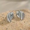 Textured Oceanthemed Conch Stud Earrings For Women Titanium Steel Geometric Electroplating 18K Gold