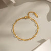 Textured Plain Chain Clavicle Chain Stainless Steel Titanium Steel Geometric Style Electroplated Women's Necklace Jewelry Wholesale