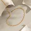 Textured Plain Chain Clavicle Chain Stainless Steel Titanium Steel Geometric Style Electroplated Women's Necklace Jewelry Wholesale
