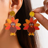 Thanksgiving Turkey Festival Earrings Acrylic Handmade Geometric Animal Zodiac Women