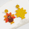 Thanksgiving Turkey Festival Earrings Acrylic Handmade Geometric Animal Zodiac Women