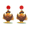 Thanksgiving Turkey Festival Earrings Acrylic Handmade Geometric Animal Zodiac Women