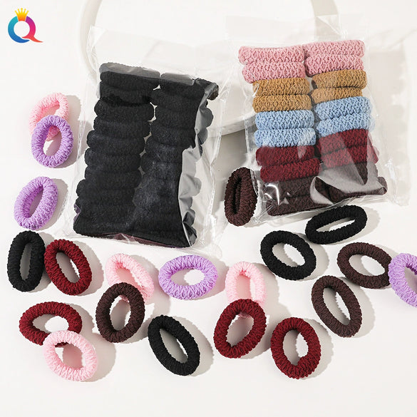 Thickened Handmade High Elastic Cloth Towel Hair Tie Simple Geometric Hair Band Hair Accessory Wholesale