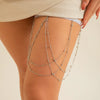 Thigh Chain Leg Chain Elastic Band Alloy Inlaid With Artificial Gemstones And Semiprecious Stones Star Pattern For Women