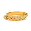 Thin Square Plaid Stripe Round Diamond Style Titanium Steel 18K Gold Plated Vacuum Plated Bracelet