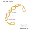 Threaded Ring Splicing Open Bracelet Stainless Steel 18K Gold Plated Simple Jewelry With Geometric Style Electroplated