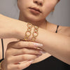 Threaded Ring Splicing Open Bracelet Stainless Steel 18K Gold Plated Simple Jewelry With Geometric Style Electroplated