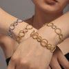 Threaded Ring Splicing Open Bracelet Stainless Steel 18K Gold Plated Simple Jewelry With Geometric Style Electroplated