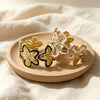 Three Dimensional Floral Enamel Cuff Bracelet With Gilded Finish And Adjustable Open Design For Modern Everyday Styling