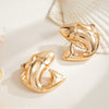 Threedimensional Fishshaped Plated Alloy Earrings For Women With Steel Posts Fashion Jewelry