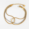 Threelayer Cauliflower Geometric Stainless Steel Bracelet With Pvd Vacuum Furnace Electroplated Gold In Simple Style