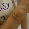 Threelayer Cauliflower Geometric Stainless Steel Bracelet With Pvd Vacuum Furnace Electroplated Gold In Simple Style