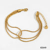 Threelayer Cauliflower Geometric Stainless Steel Bracelet With Pvd Vacuum Furnace Electroplated Gold In Simple Style