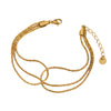 Threelayer Cauliflower Geometric Stainless Steel Bracelet With Pvd Vacuum Furnace Electroplated Gold In Simple Style