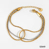 Threelayer Cauliflower Geometric Stainless Steel Bracelet With Pvd Vacuum Furnace Electroplated Gold In Simple Style
