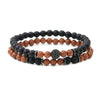 Tiger Eye And Diamond Ball Double Layer Bracelet Copper Material Micro Inlaid Zircon The Crown Pattern Fashion Style Unisex