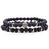 Tiger Eye And Diamond Ball Double Layer Bracelet Copper Material Micro Inlaid Zircon The Crown Pattern Fashion Style Unisex