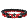 Tiger Eye And Diamond Ball Double Layer Bracelet Copper Material Micro Inlaid Zircon The Crown Pattern Fashion Style Unisex