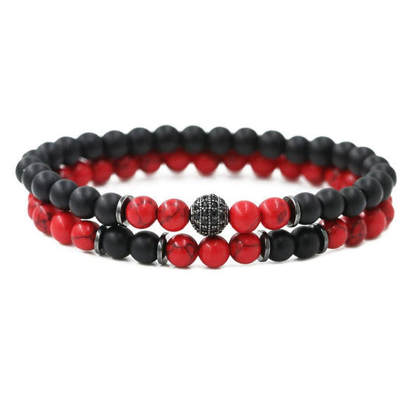 Tiger Eye And Diamond Ball Double Layer Bracelet Copper Material Micro Inlaid Zircon The Crown Pattern Fashion Style Unisex