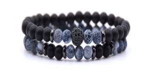Tiger Eye And Diamond Ball Double Layer Bracelet Copper Material Micro Inlaid Zircon The Crown Pattern Fashion Style Unisex