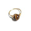Tiger Eye Gemstone Hand Wrapped Minimalist Ring Natural Stone Healing Ring For Women