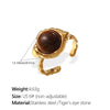 Tiger Eye Stone 316L Stainless Steel Ring And Necklace Electroplated Fashion Ol Design