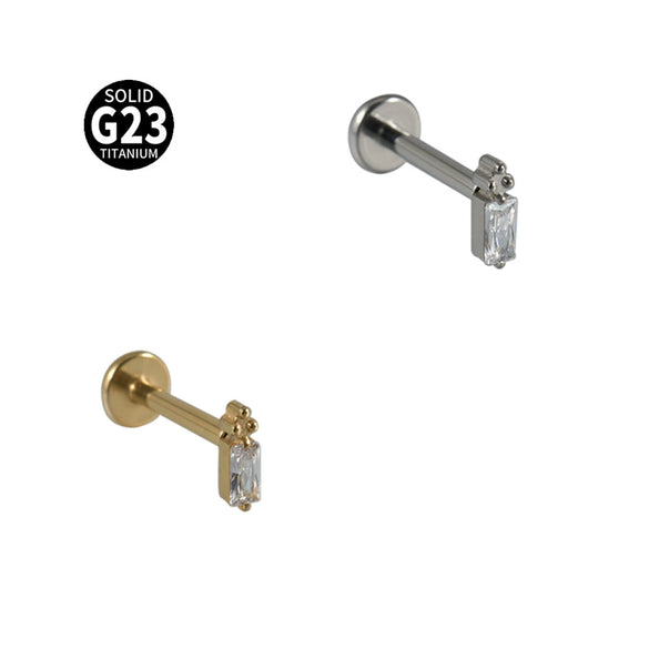 Titanium Alloy Clawshaped Marquise Flower Zircon Earrings And Rhombus Lip Rings With Electroplating Leaves Diamond Square Pattern Simple Style Unisex