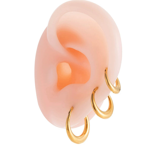 Titanium Alloy Ear Buckle Earrings Fashion Heart Shape Electroplating Unisex