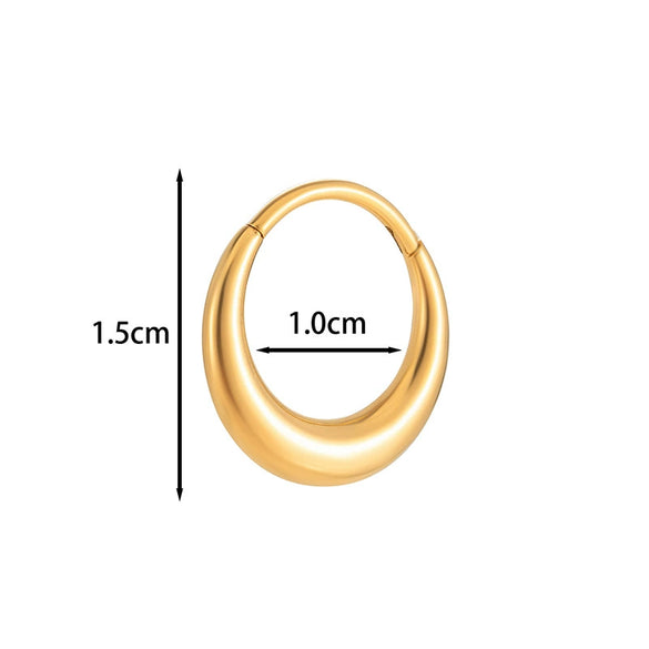 Titanium Alloy Ear Buckle Earrings Fashion Heart Shape Electroplating Unisex