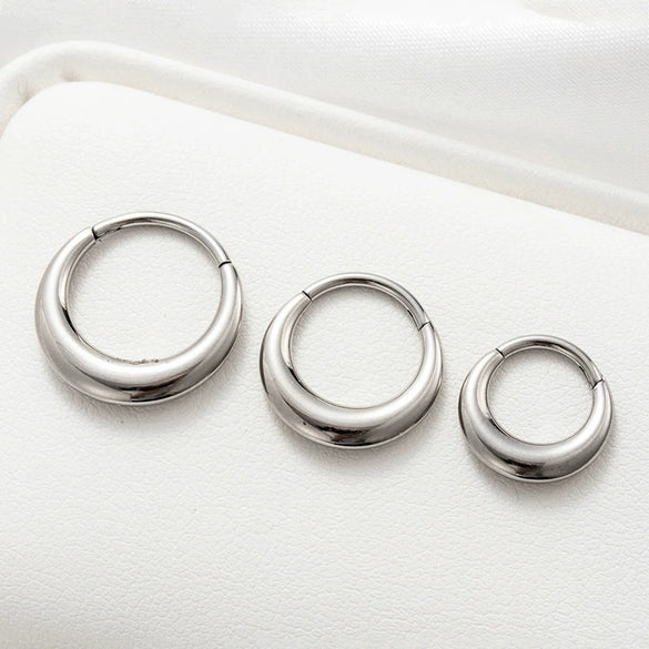 Titanium Alloy Ear Buckle Earrings Fashion Heart Shape Electroplating Unisex