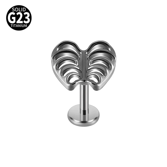 Titanium Alloy Flower Heart Round Piercing Earrings With Electroplating