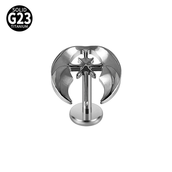 Titanium Alloy Flower Heart Round Piercing Earrings With Electroplating