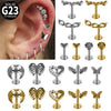 Titanium Alloy Flower Heart Round Piercing Earrings With Electroplating