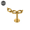 Titanium Alloy Flower Heart Round Piercing Earrings With Electroplating