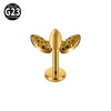Titanium Alloy Flower Heart Round Piercing Earrings With Electroplating
