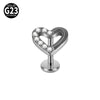 Titanium Alloy Flower Heart Round Piercing Earrings With Electroplating