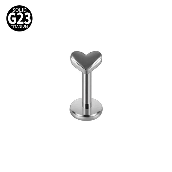 Titanium Alloy Flower Heart Round Piercing Earrings With Electroplating