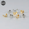 Titanium Alloy Flower Heart Round Piercing Earrings With Electroplating