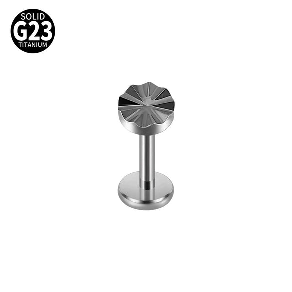 Titanium Alloy Flower Heart Round Piercing Earrings With Electroplating