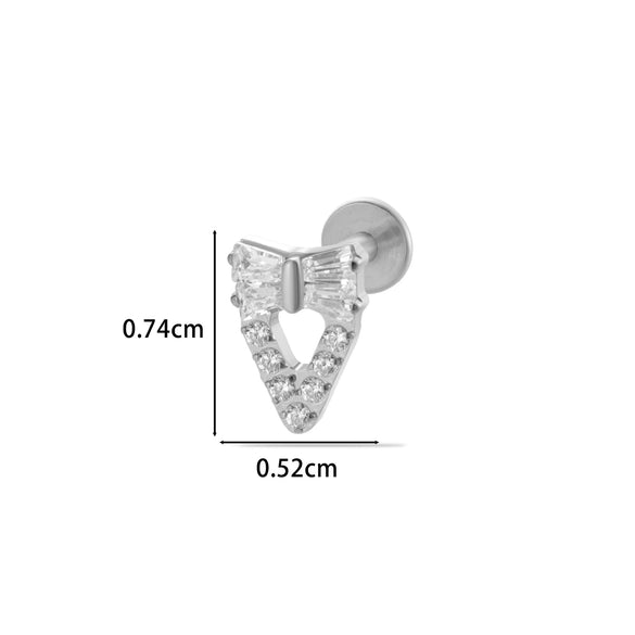 Titanium Alloy Flower Pattern Electroplated Women's Cartilage Puncture Earrings