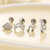 Titanium Alloy Flower Pattern Electroplated Women's Cartilage Puncture Earrings