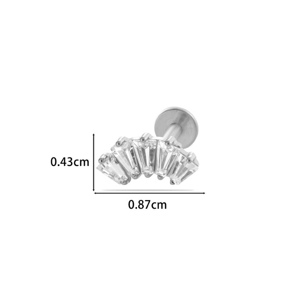 Titanium Alloy Flower Pattern Electroplated Women's Cartilage Puncture Earrings