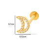 Titanium Alloy Flower Pattern Electroplated Women's Cartilage Puncture Earrings