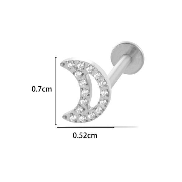 Titanium Alloy Flower Pattern Electroplated Women's Cartilage Puncture Earrings