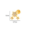 Titanium Alloy Flower Pattern Electroplated Women's Cartilage Puncture Earrings