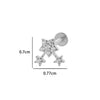Titanium Alloy Flower Pattern Electroplated Women's Cartilage Puncture Earrings